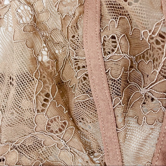 Free People intimately taupe lace bra lingerie intimate size large tan neutral - Picture 5 of 9